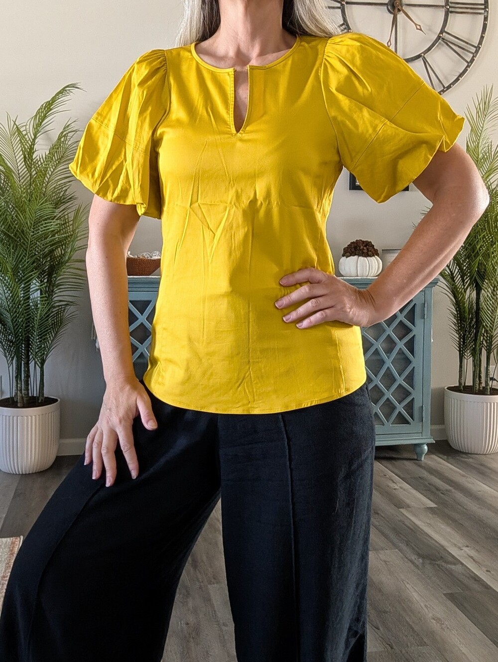 KATE SPADE puffed sleeve sateen top 4